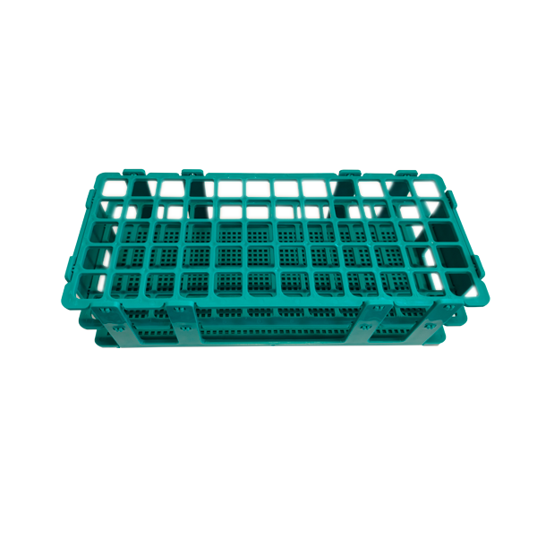 Gradilla para tubos de ensayo verde/azul de 60 lugares x 16mm. Modelo A1991-1001