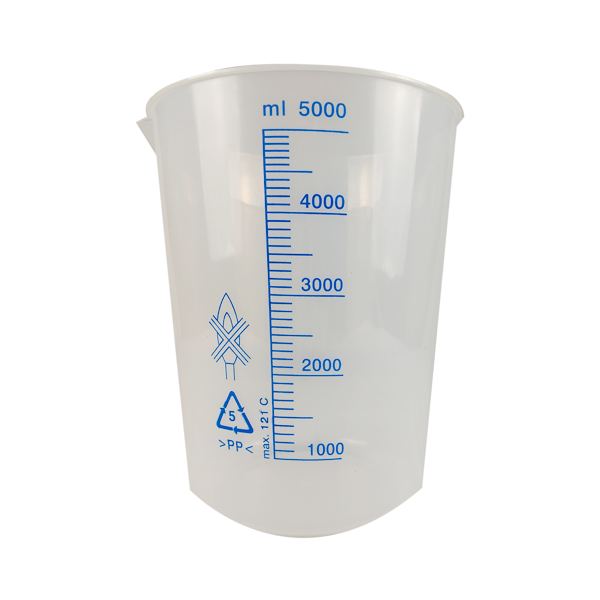 Vaso graduado boca amplia de 5000ml. Modelo CRM-0050E