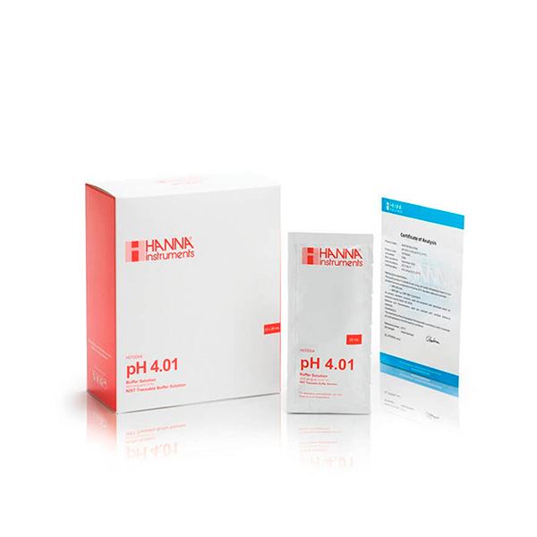 Sobres de solución de calibración de pH 4.01