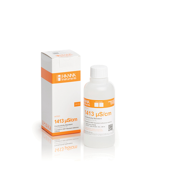 Solución de calibración de CE de 1,413 µS/cm valor