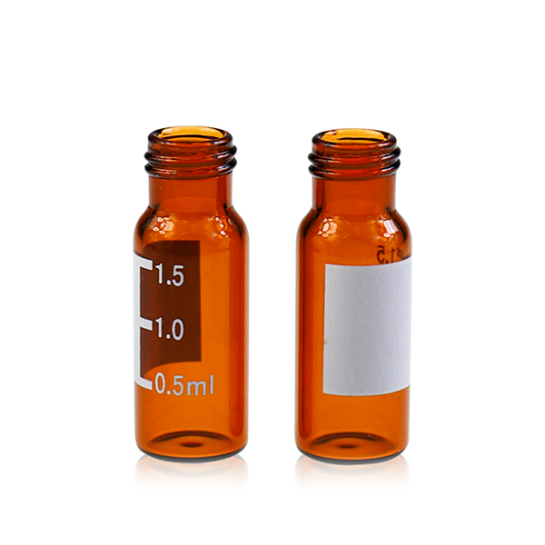 Vial de vidrio ambar de 2ml base plana. Modelo CRM-0011