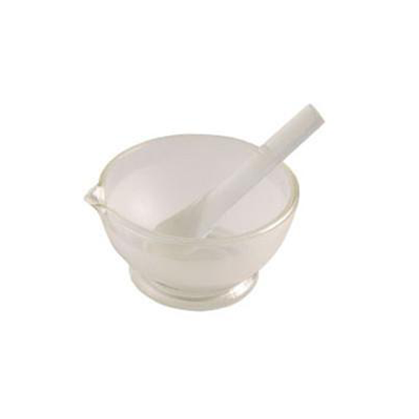 Mortero de vidrio con pistilo. Modelo 1383