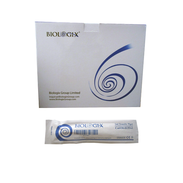 Pipeta de 1 ml, empacados individualmente. Modelo 30-0135A1