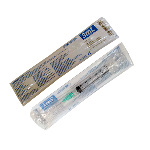 Jeringa de plástico con pivote Luer lock 3ml. Modelo JD-03L2132