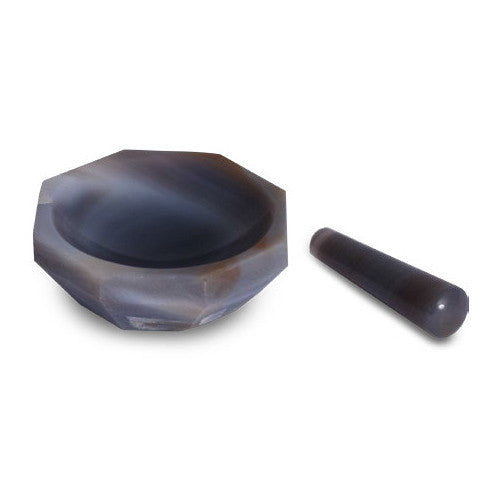 Mortero de ágata con pistilo. Modelo CRM-0012MP