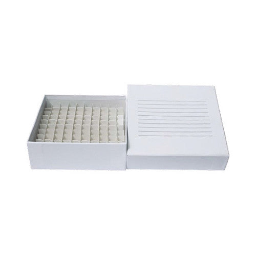 Caja de cartón criogénica para criotubos 2ml. Modelo CRM-2860-2