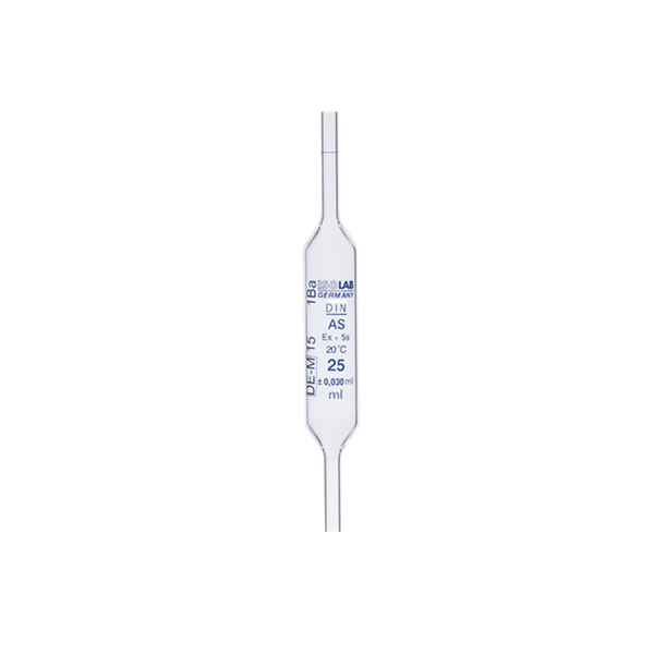 Pipeta Volumétrica Clase AS de 1 ml. Modelo. 021.05.001