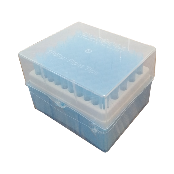 Caja de puntas para micropipetas esteriles 1000ul. Modelo 21-1000