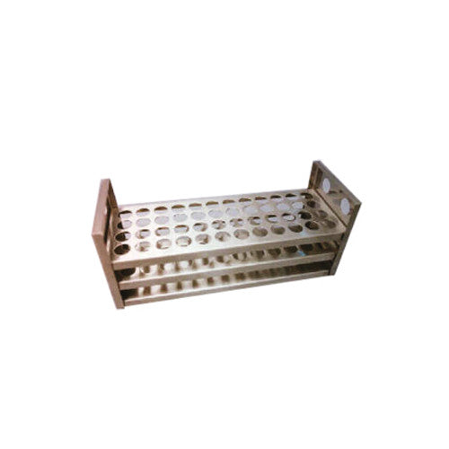 Gradilla de acero inoxidable con orejas 48 lugares. Modelo AE047-B