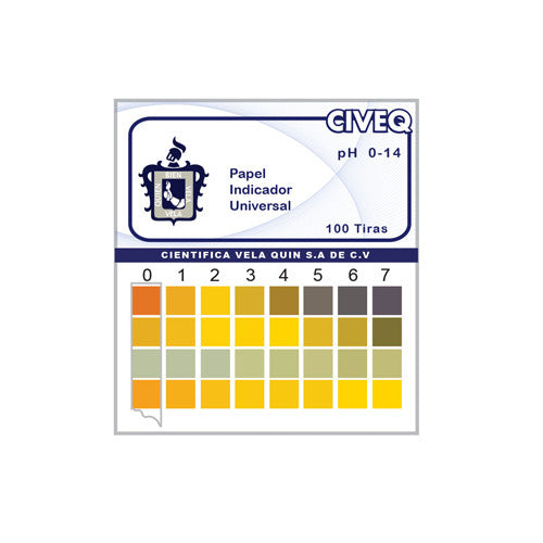 Papel indicador de pH 0-14. Modelo CVQ2051